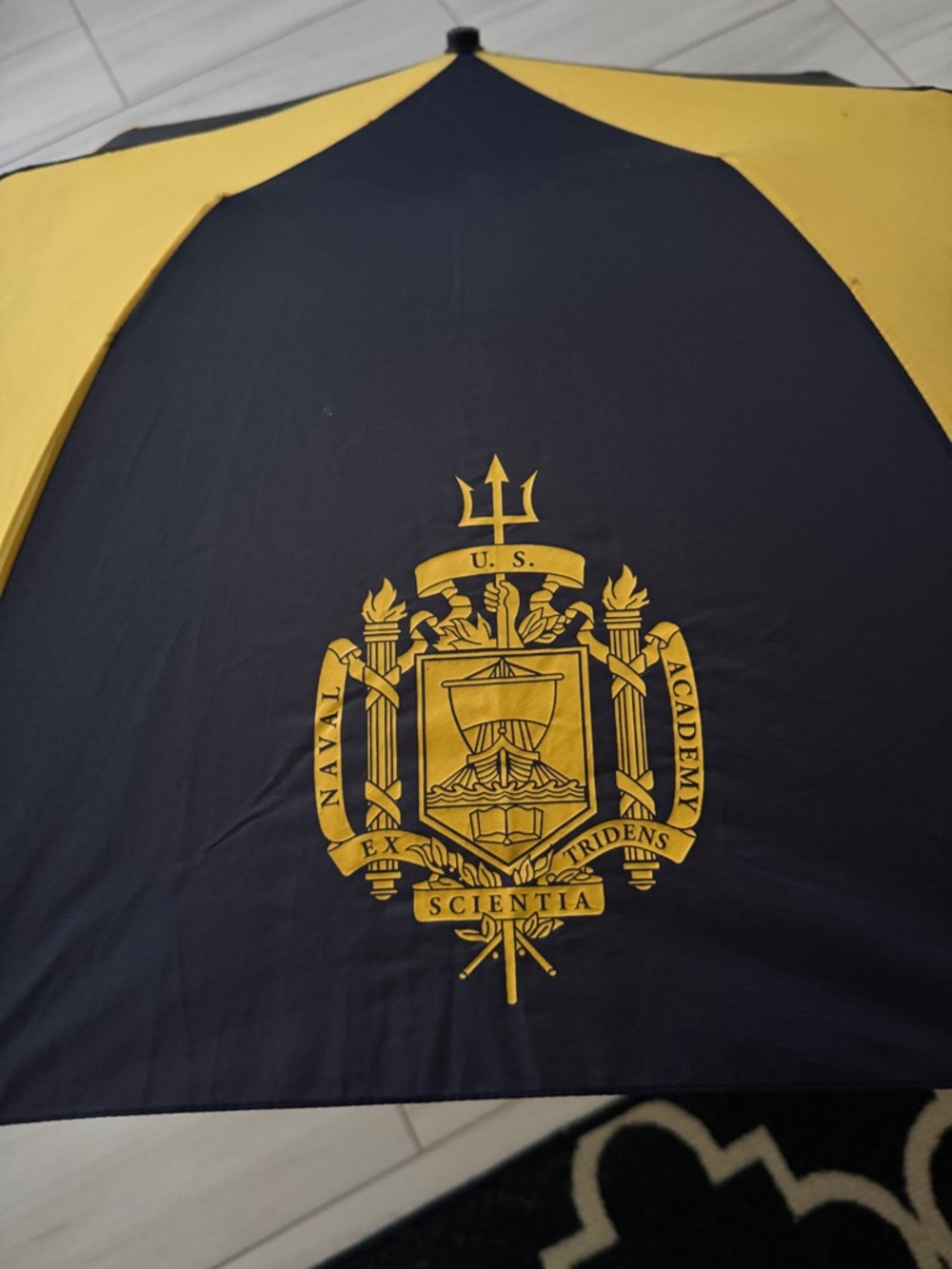 Naval Academy Crest Umbrella Gold and Yellow